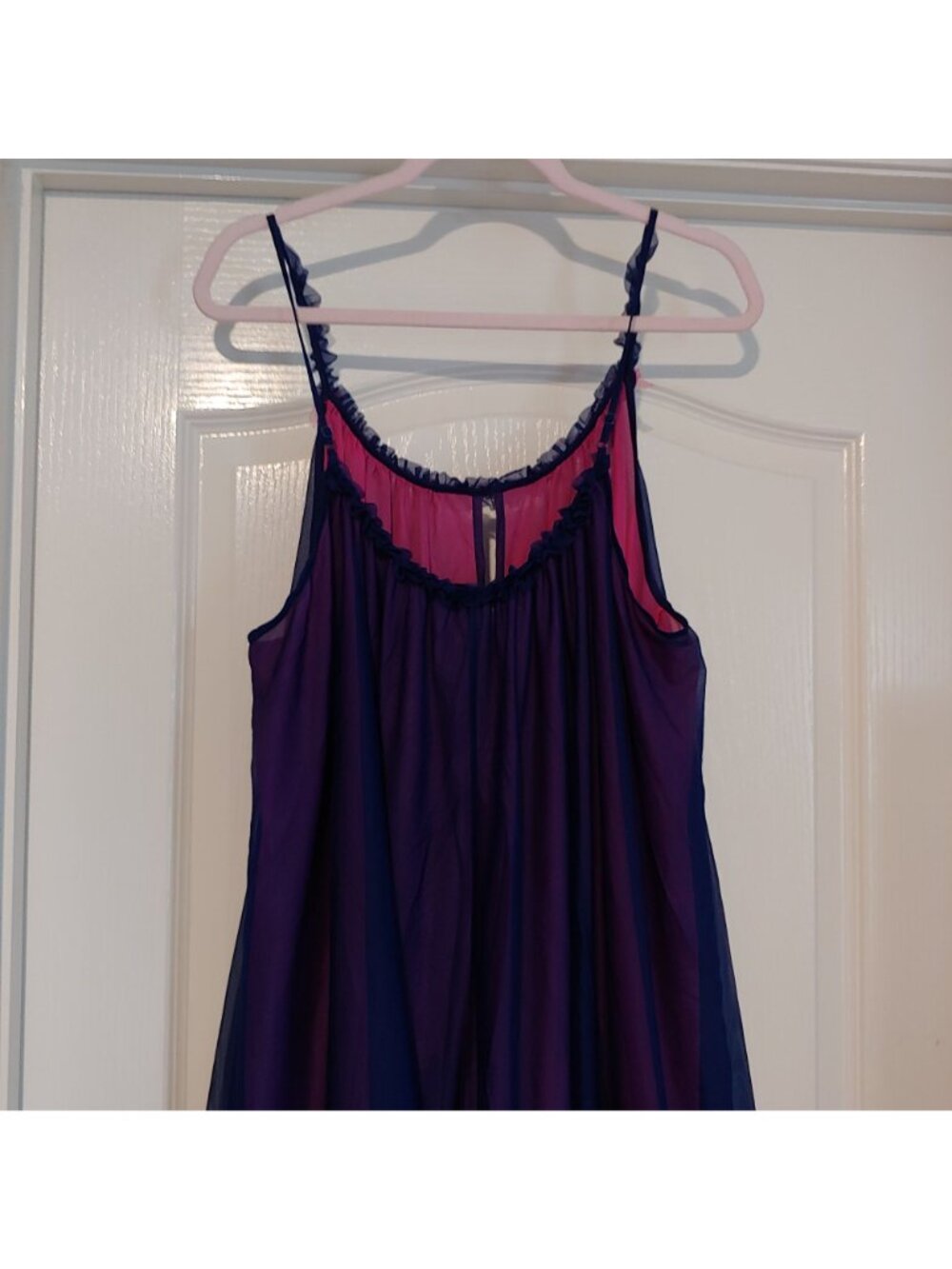 Betsey Johnson Chiffon Babydoll Rosette Nightgown Fairycore Coquette Romantic 2X - Picture 6 of 8